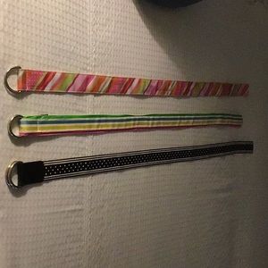 SET OF THREE GROSGRAIN RIBBON BELTS